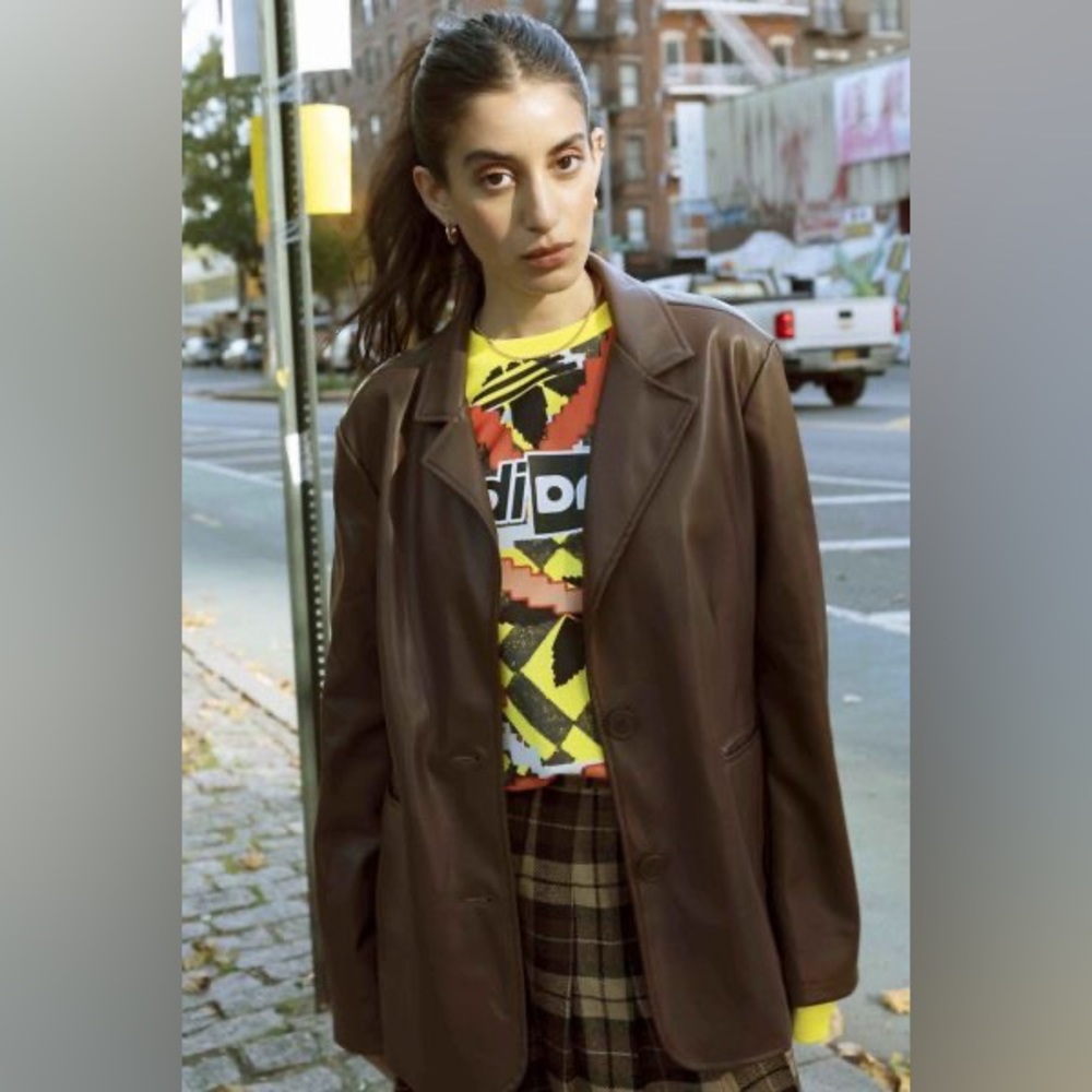 UO Jules Faux Leather Blazer